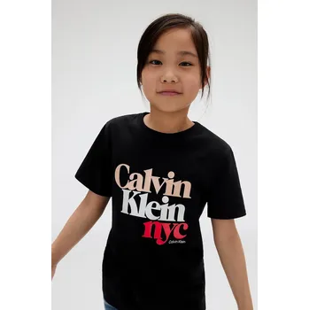 Dětské bavlněné tričko Calvin Klein Jeans IG0IG02991.128.170.9BYA černá 99X, vel. 152