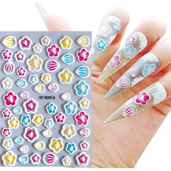 Samolepky 5D na zdobení nehtů - Vzory: Květiny