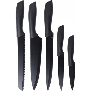 Nože Sada kuchyňských nožů, černé, ocelové