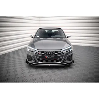 Autodíl Maxton Design "Street Pro" spoiler pod přední nárazník s křidélky ver.1 pro Audi S3 8Y, plast ABS bez povrchové úpravy