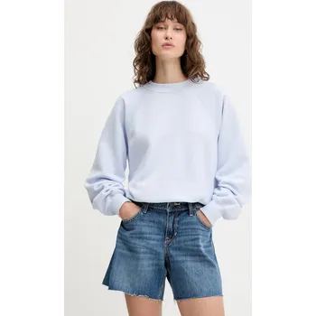 Dámská mikina Mikina Abercrombie & Fitch dámská, modrá barva, hladká, KI152-5352-240 KI152.5352.240 05X, vel. L