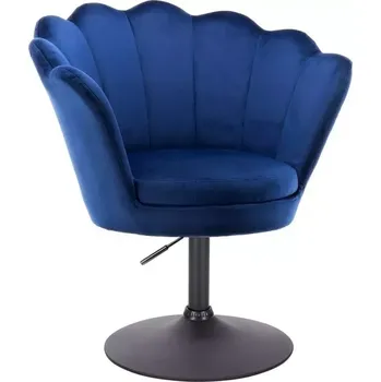 LuxuryForm DESIGN Kosmetické křeslo FREY VELUR na černém talíři - modré