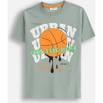 Chlapecké tričko Dětské bavlněné tričko Coccodrillo zelená barva, EVERYDAY BOY WC5143216VBB 97X, vel. 104