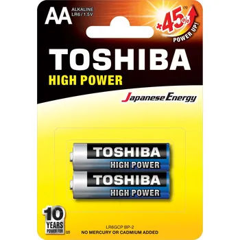 Článková baterie Baterie Alkaliczne TOSHIBA HIGH POWER LR6 AA 1,5V balení 2ks