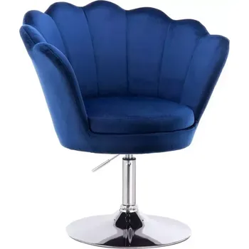 LuxuryForm DESIGN Kosmetické křeslo FREY VELUR na stříbrném talíři - modré