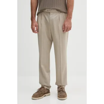 Vlněné kalhoty BOSS C-Perin-DPL-TU-253 50545822 béžová 80X, vel. 50