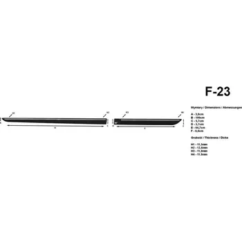 Lišta karosérie Lišty dveří VW Golf VIII 2019 5 dveří F23