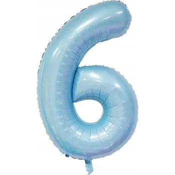 Balónek Fóliový Balónek Číslice "6" Modrý (100 cm)