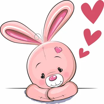 Samolepící dekorace Zamilovaný králíček 8 samolepka na zeď - M