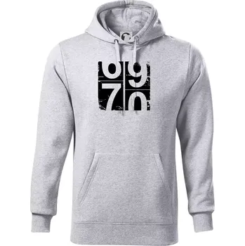 Pánská mikina Tachometr 70 - Mikina pánská Cape s kapucí - 5XL ( Světlešedý Melír )