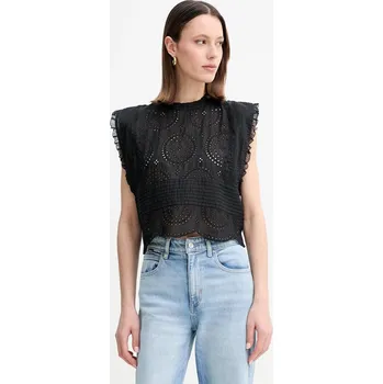 Dámská halenka Bavlněná halenka BOSS Orange 50538349 černá 99X, vel. 38