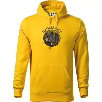 Pánská mikina Padesátník Československý - Mikina pánská Cape s kapucí - 5XL ( Žlutá )