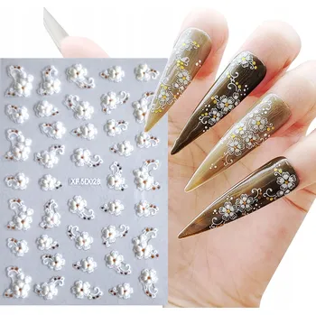 Samolepky 5D na zdobení nehtů - Vzory: Květiny