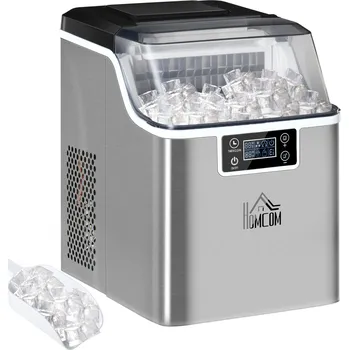 Výrobník ledu Samočistící výrobník ledu s nádržkou na vodu 3,2 litrů | stříbrný