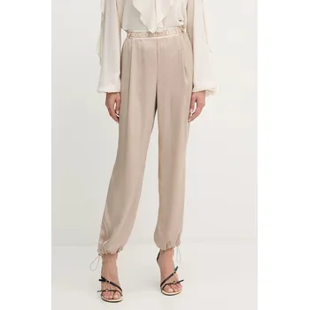 Dámské kalhoty Kalhoty Liu Jo dámské, béžová barva, high waist, TF5192.T004A 80X, vel. S