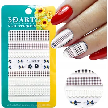 Přípravek na nehty Samolepky 5D na nehty - Vzory: Mřížka