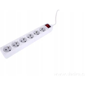 Napájecí kabel Vaše Dedra Prodlužovací Kabel lišta 5 m 6 ks bílá
