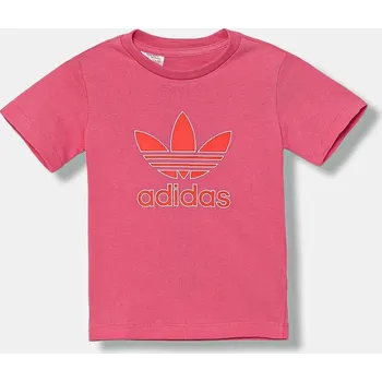 Dětské bavlněné tričko adidas Originals JX9004 růžová 34X, vel. 80