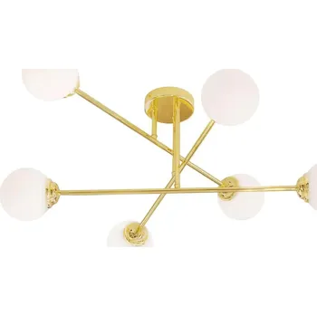 Idealed Svítidlo Závěsná stropní 6xE27 Żyrandol Szklane Klosze Zlatá PALLE