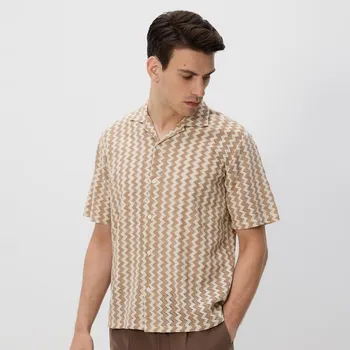 Pánská košile Reserved - Košile se vzorem regular fit - béžová - 031EH-08P - 031EH-08P-XL