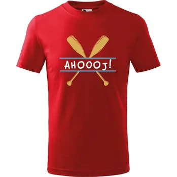 Dětská móda DOBRÝ TRIKO Dětské tričko Ahoooj! Velikost: 122/6 let, Barva: Červená