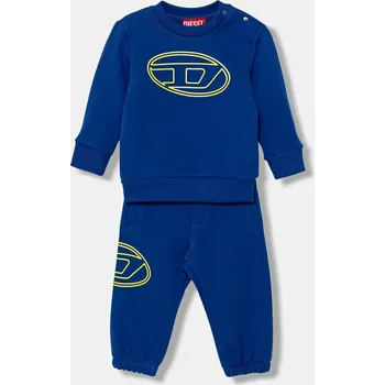 Bavlněná tepláková souprava pro miminka Diesel STIMOTYB-SET OVERALLS modrá barva, K00716 57X, vel. 88