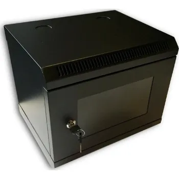 Rozvaděč RACK DATACOM 10" nástěnný rozvaděč 6U/280 mm (sklo) černý