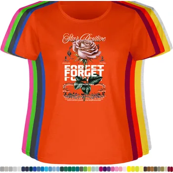 Dámské tričko damske-levne-bavlnene-tricko-digitalni-potisk-zapomen-problem Barva: Orange - pomerančová, velikost: XXL