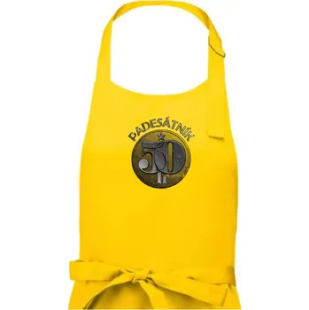 Kuchyňská zástěra Padesátník Československý - Pánská zástěra na vaření - Univerzální velikost ( Žlutá )