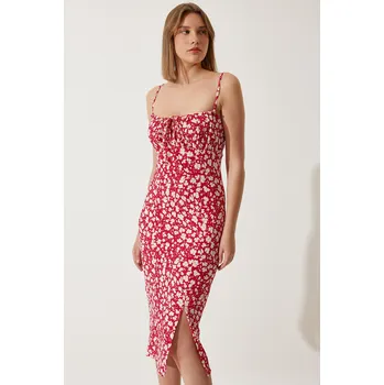 Dámské šaty Dámské šaty Happiness İstanbul Happiness İstanbul krémová | tmavě červená | růžová 2049910