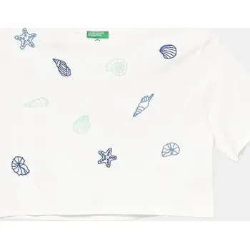 Chlapecké tričko Dětské bavlněné tričko United Colors of Benetton 3096C10PC.G.Seasonal bílá 00X, vel. 130