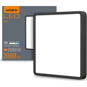 Plafon LED Svítidlo stropní přisazené 20W 2500lm 4000K Neutrální černá Videx
