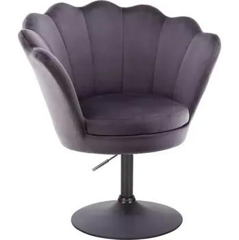 LuxuryForm DESIGN Kosmetické křeslo FREY VELUR na černém talíři - tmavě šedé