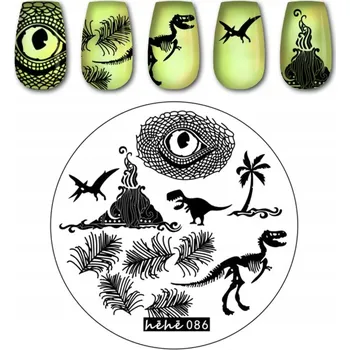 Přípravek na nehty Šablona / Destička na nehty pro zdobení nehtů - vzor hehe - 086