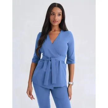 Zdravotnický oděv Zdravotnická halena se zavazováním Rosalie - MARINA BLUE 0