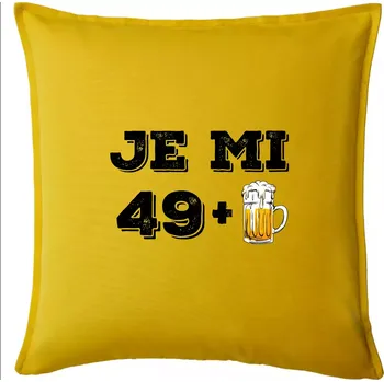 Polštář Je mi 50 pivo - Polštář 50x50 - 50x50 - Pouze potah ( Žlutá )