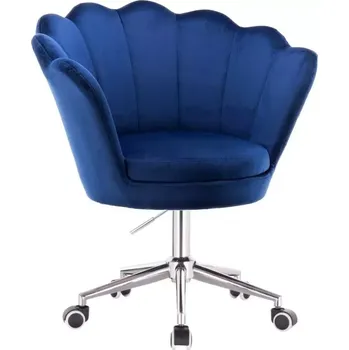 LuxuryForm DESIGN Křeslo FREY VELUR na stříbrné podstavě s kolečky - modré