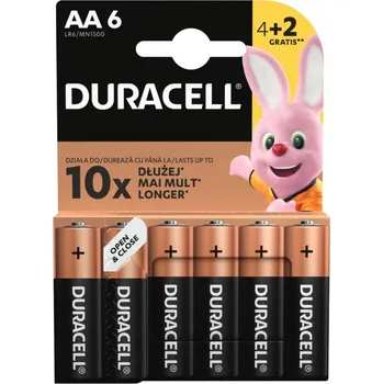 Baterie Alkaliczne Duracell Basic AA LR6 MN1500 1.5V balení 6szt