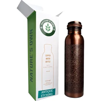 Láhev Nature's Own Měděná láhev na vodu vzor Starožitné gravírování 950 ml