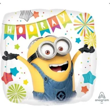 Balónek Čtverec - Mimoni 43cm - fóliový balónek