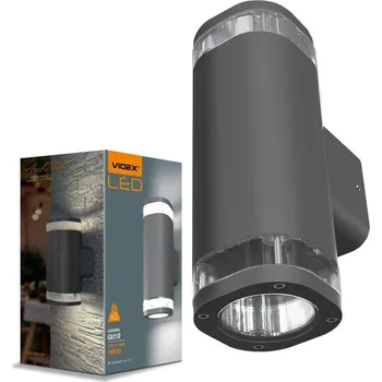 Venkovní osvětlení Svítidlo zahradní Svítidlo fasádní externí IP54 2x GU10 Szara BRUNO Videx