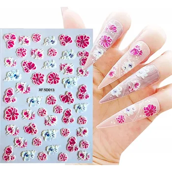Samolepky 5D na zdobení nehtů - Vzory: Květiny