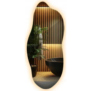 Zrcadlo Nepravidelné Podsvícené LED Zrcadlo Teplé Světlo Organické 40x90 cm