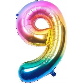 Balónek Fóliový Balónek Číslice "9" Duhový (100 cm)