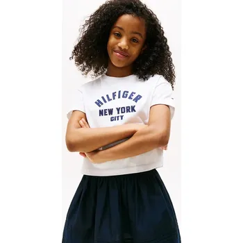 Chlapecké tričko Dětské bavlněné tričko Tommy Hilfiger KG0KG08635.9BYA bílá 00X, vel. 164