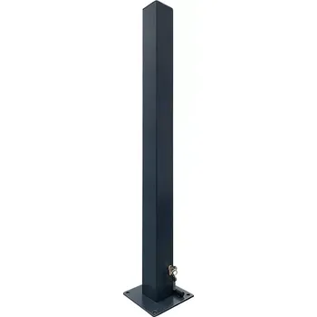 Plotový sloupek Černý ocelový parkovací ochranný sloupek - výška 100 cm