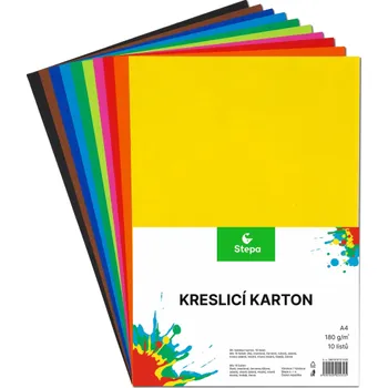 Kreslicí karton A4 barevný - 180 g/m2 - 10 listů