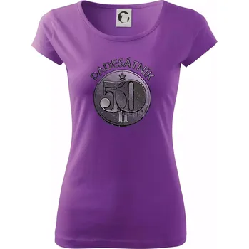 Padesátník Československý - Dámské triko Pure - L ( Fialová )