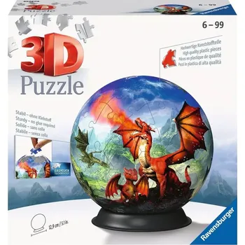 3D puzzle RAVENSBURGER 3D puzzleball Mystický drak 73 ks
