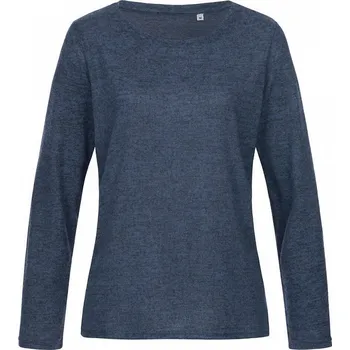 Dámská mikina Stedman Volný dámský melírový pletený svetr s česanou vnější stranou Barva: modrá střední melír, Velikost: M